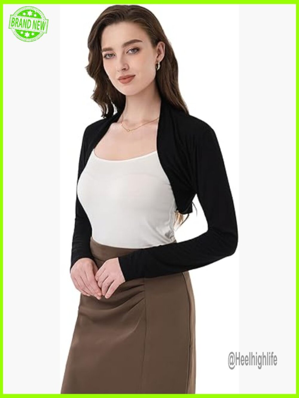 Ruched Long Sleeve Bolero Shrug Cropped Open Front Cardigan Jacket